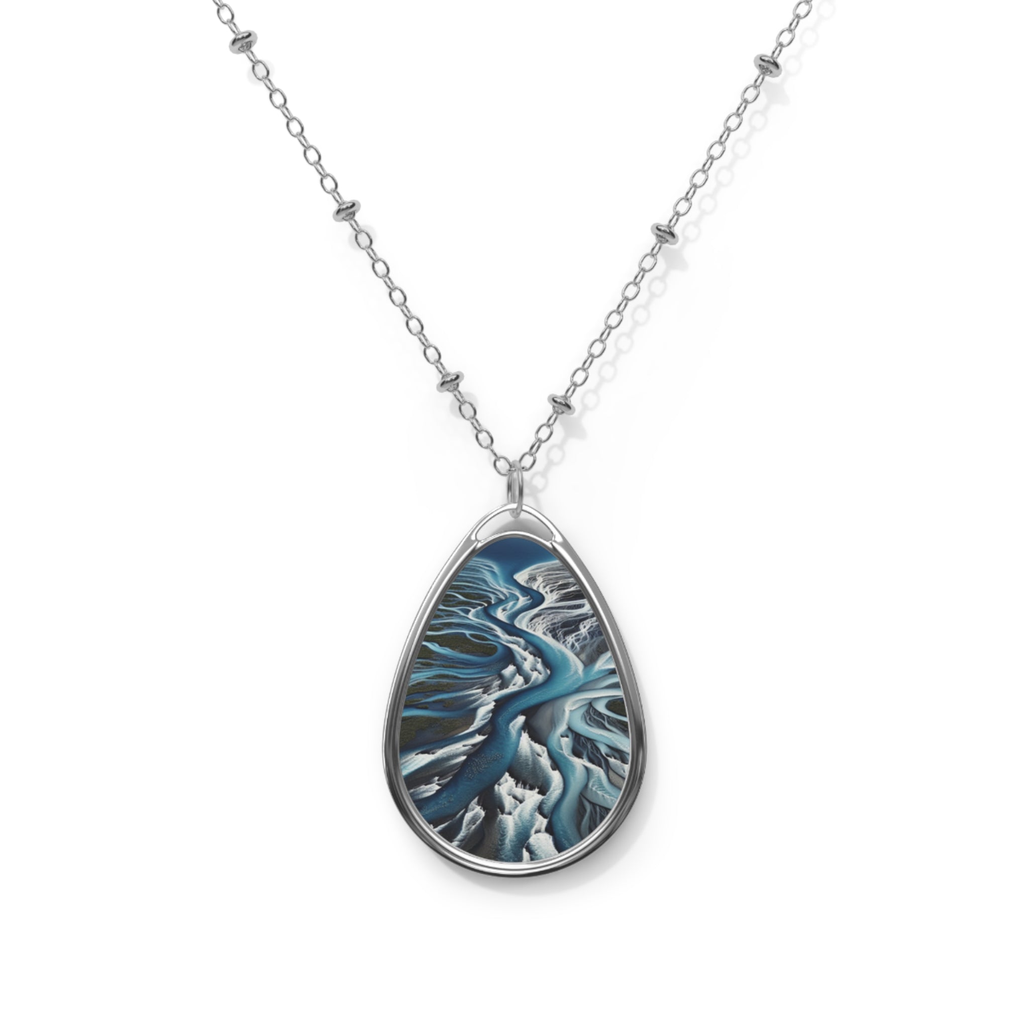 Rivers Converge Oval Necklace