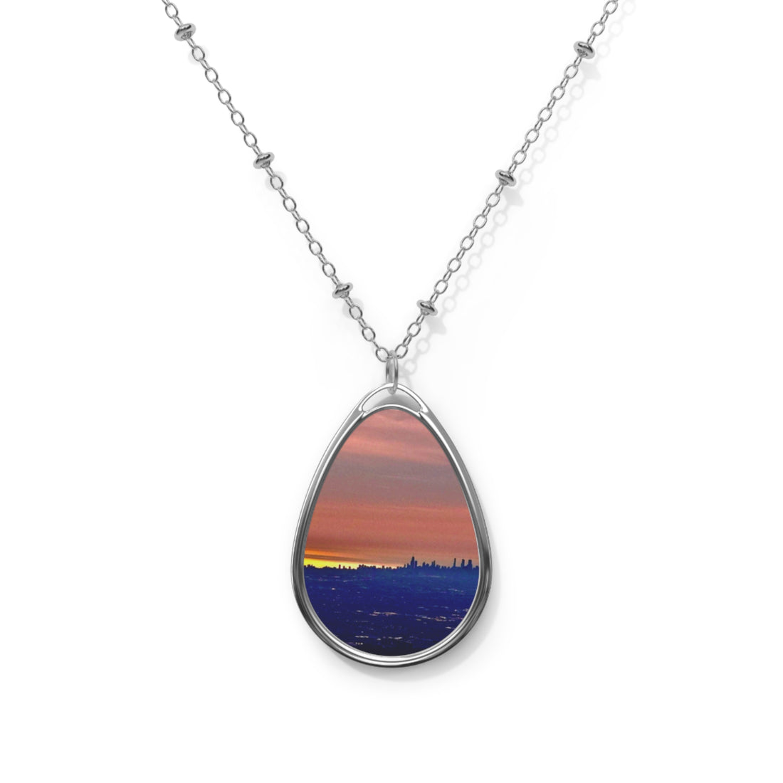 Necklace - Chicago Skyline at Sunset Aerial Design