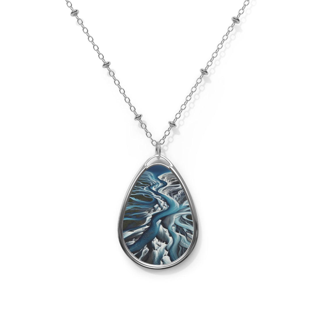 Rivers Converge Oval Necklace