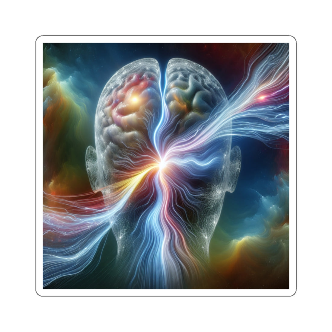 Sticker Set - Thought in Brain Creates Spectacular Light Display