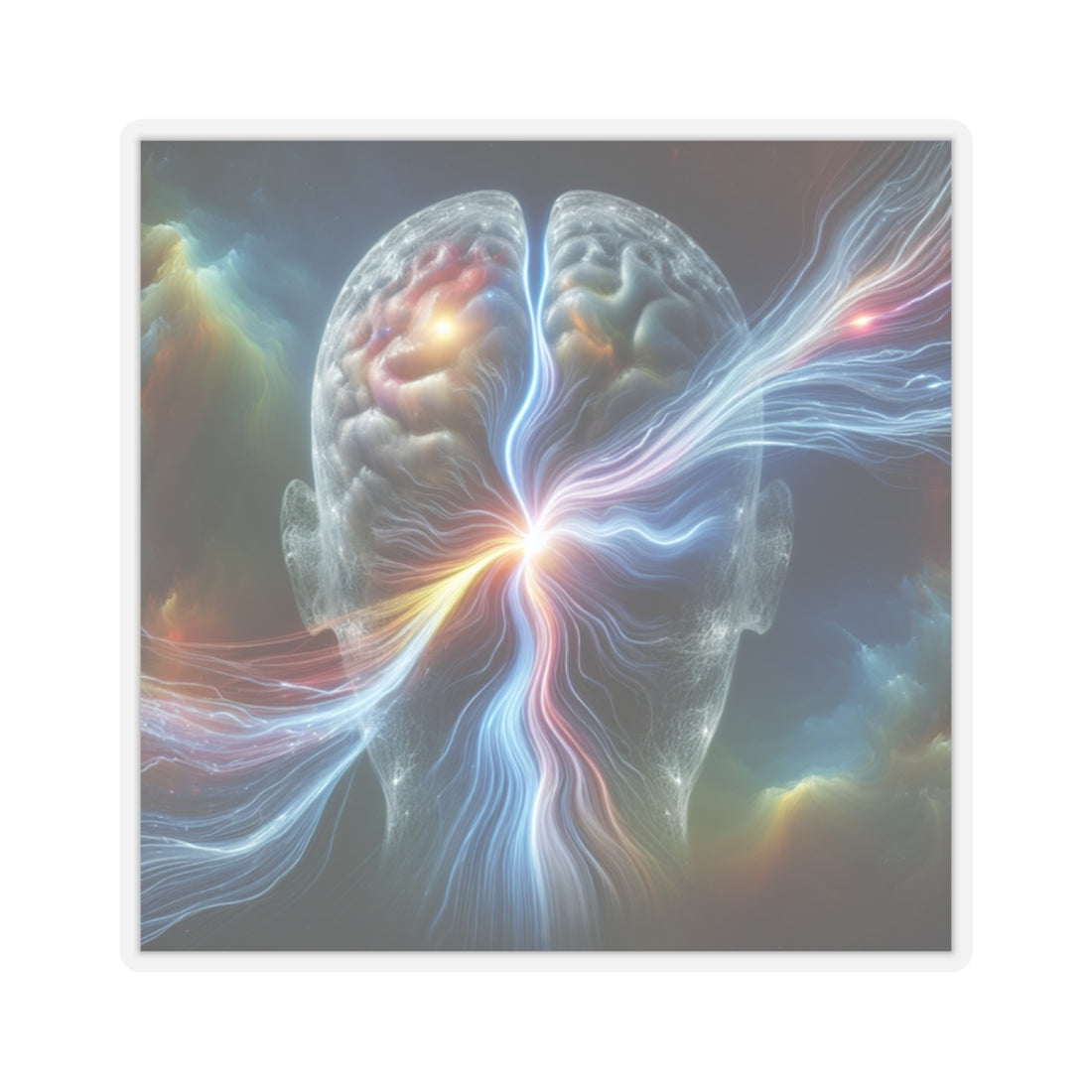 Sticker Set - Thought in Brain Creates Spectacular Light Display